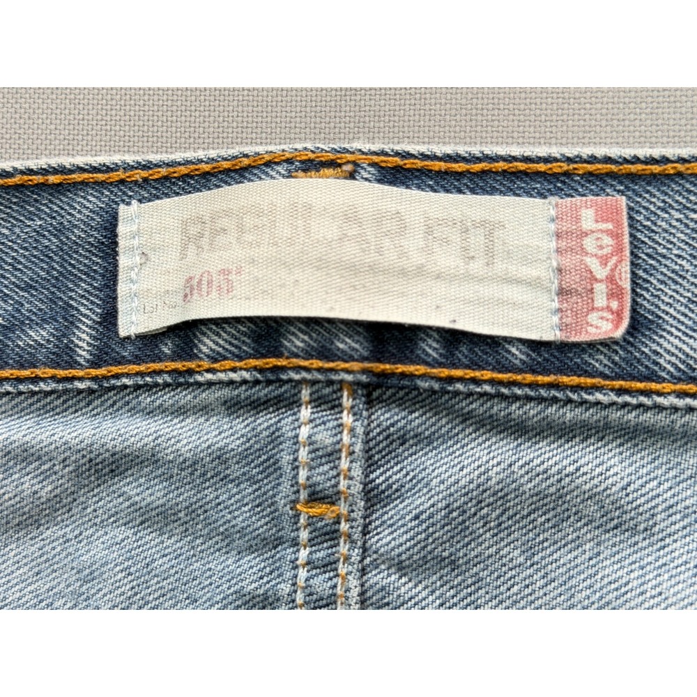 Levis 505 Regular Fit Jeans Light Wash Straight Leg Denim Big & Tall Men's 42x38 - Picture 3 of 15